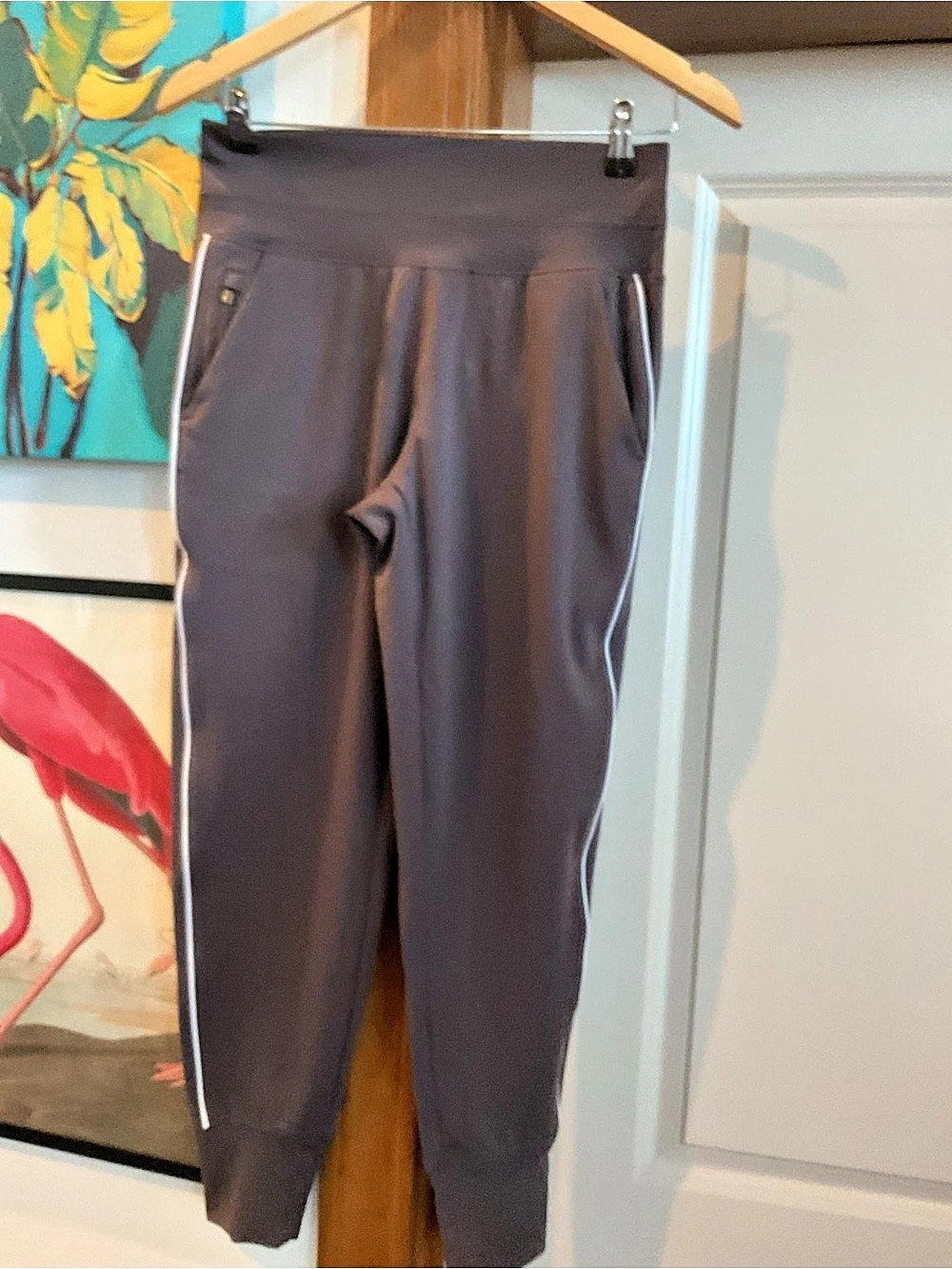 Athleta Track Pants in  plum/gray Size Small Like New